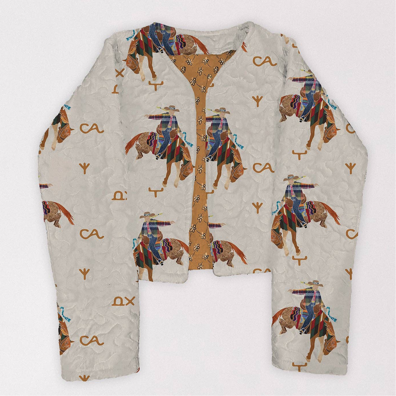 Casey Cowgirl Patchwork Linen Cropped Jacket