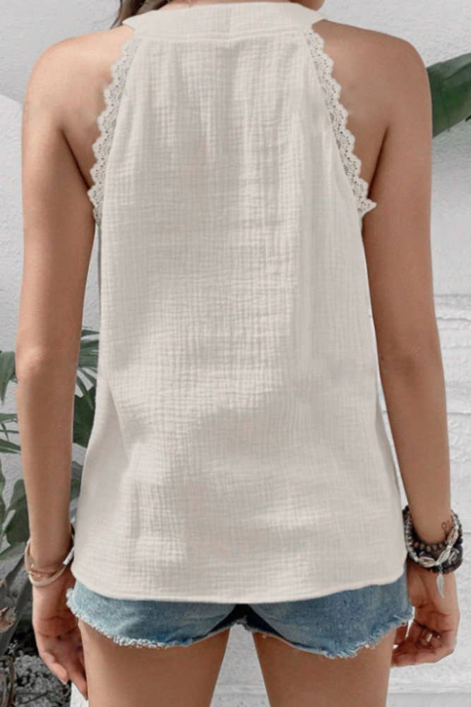 Lace V Neck Top