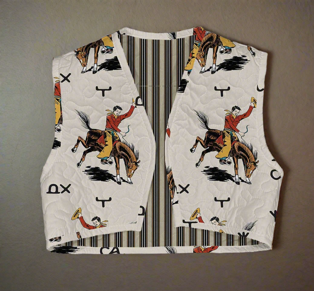 Lazy J Linen Quilted Vest