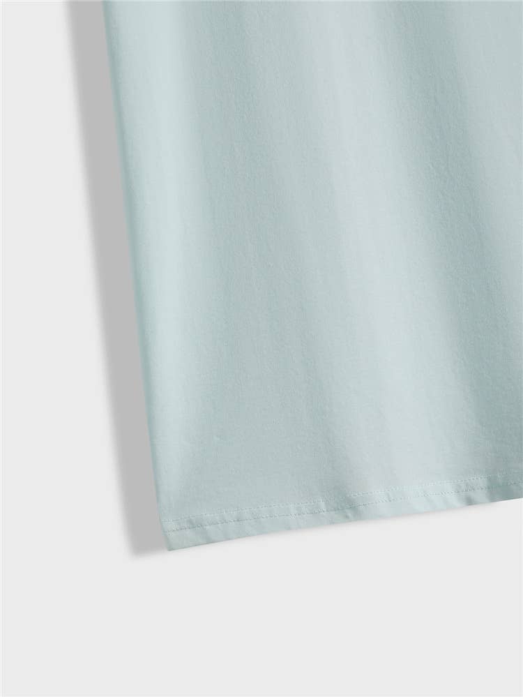 Soft Cyan/White Ringer Tee