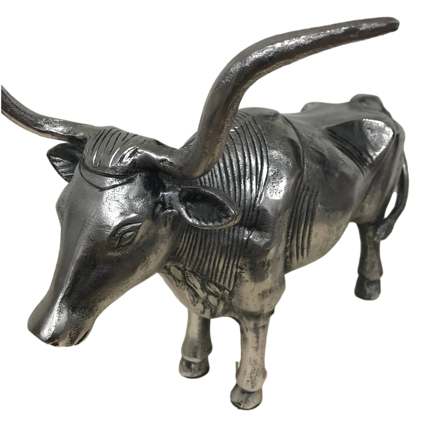 Cast Longhorn Steer Statue