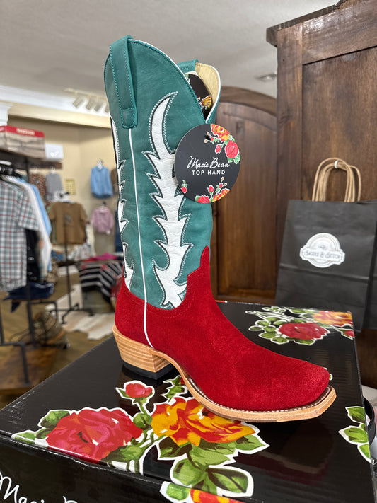Macie Bean Top Hand Red Suede Women’s Boots