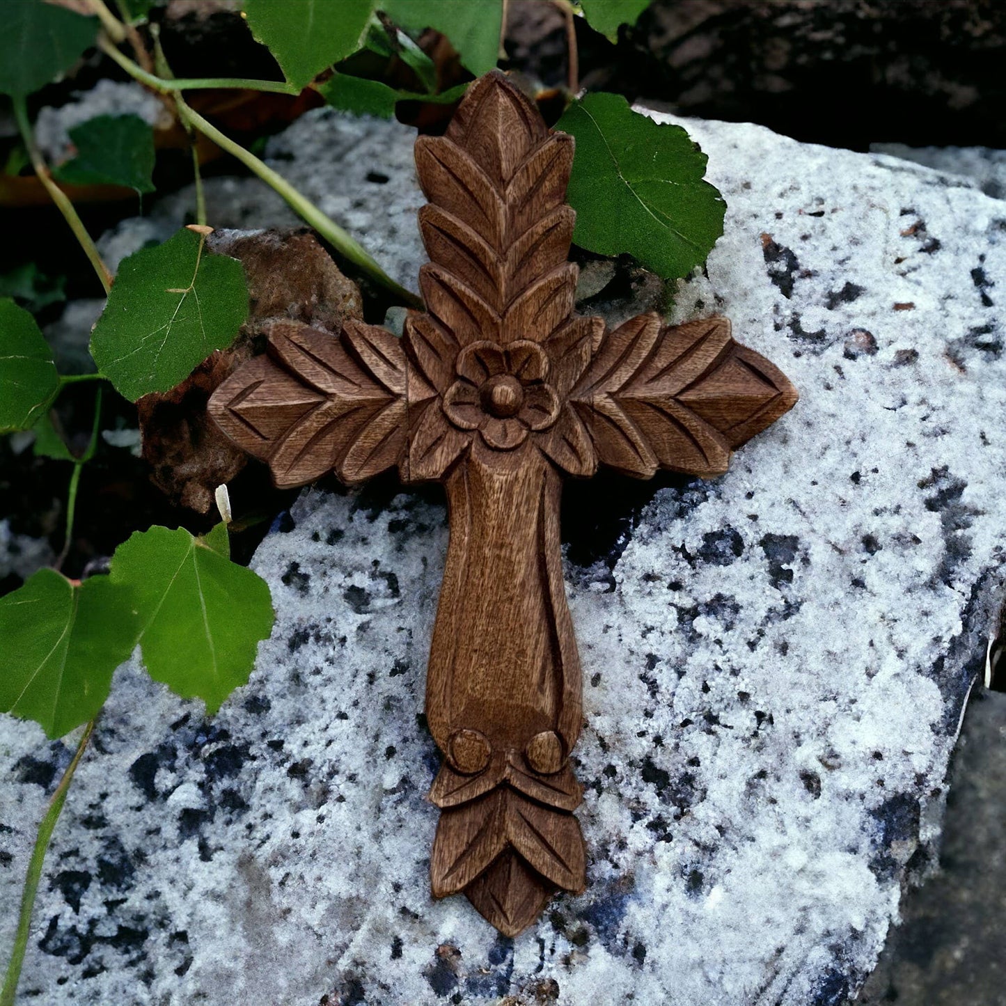 Hand Carved Wood Cross