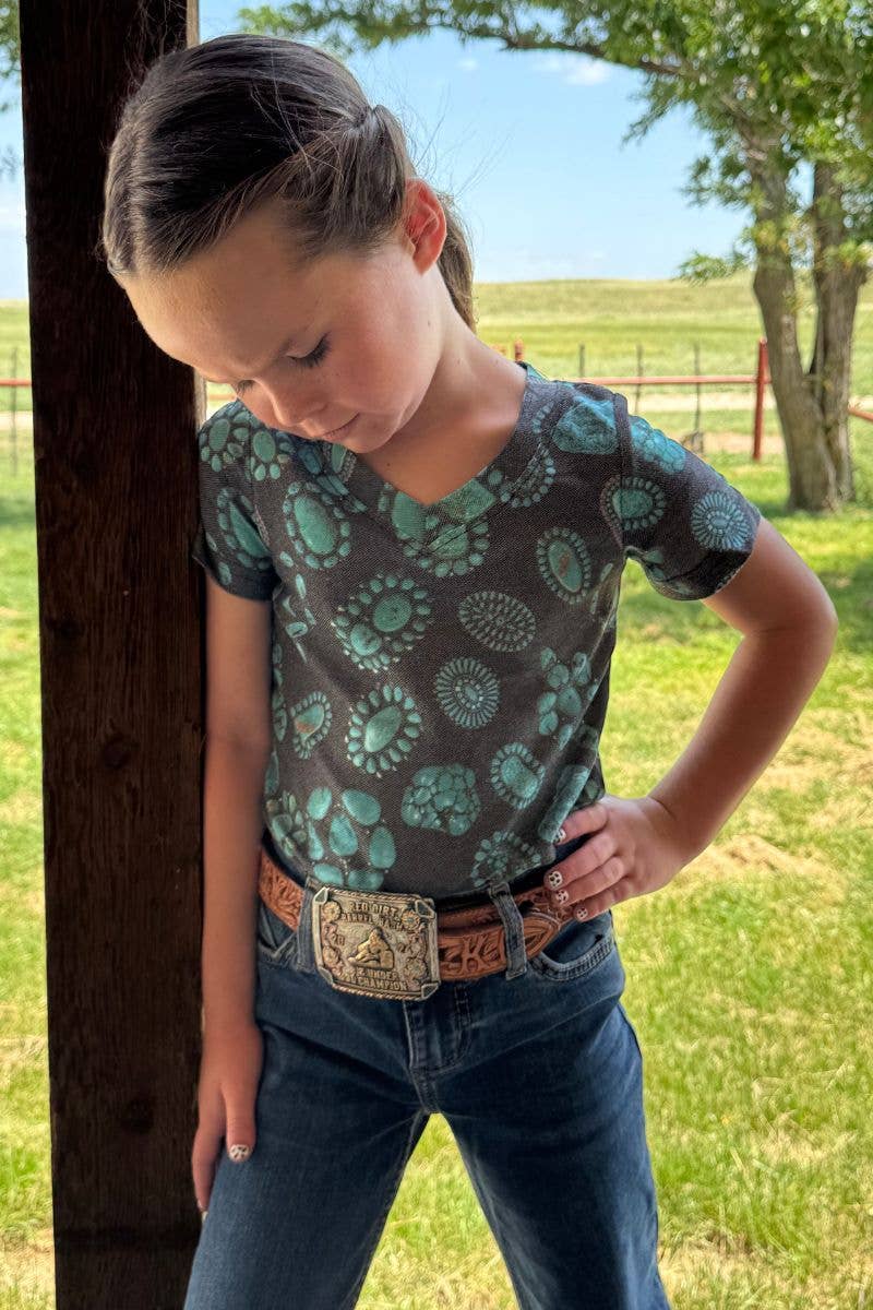 Forever In Turquoise Kids V Neck Tee