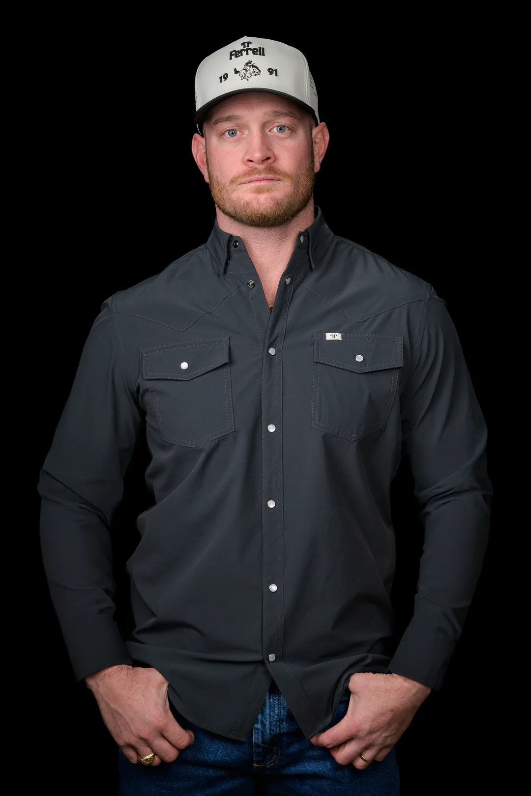 Ferrell Grey L/S Pearl Snap