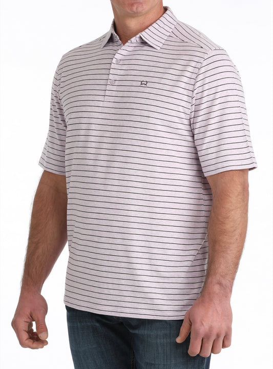 Men's Cinch Lilac Striped S/S Polo