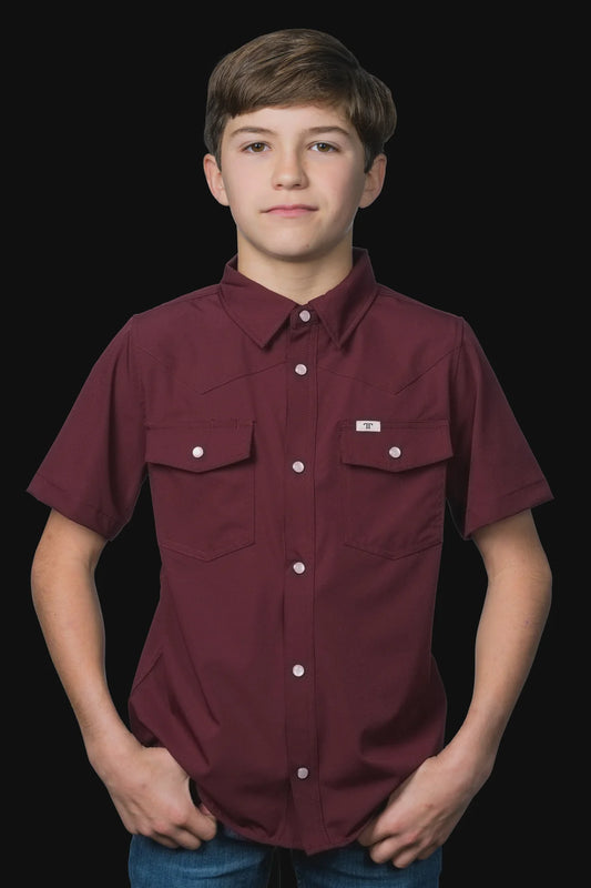 Ferrel Maroon Youth Snap S/S