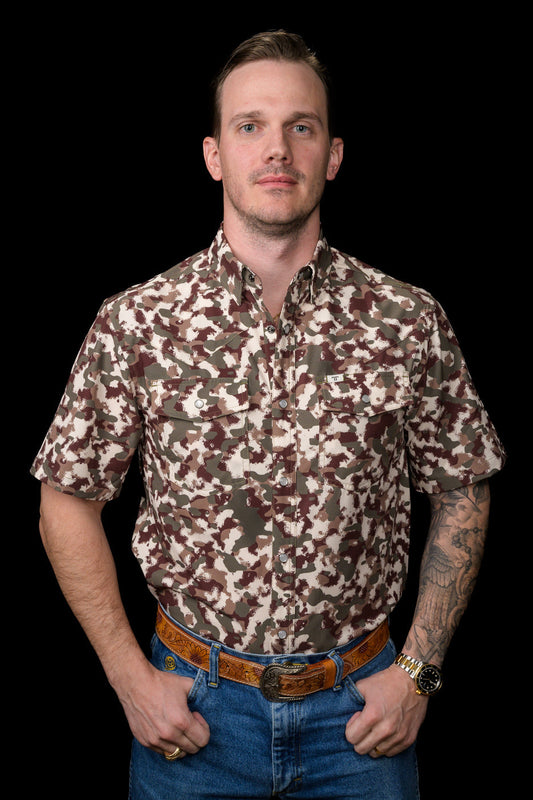 Ferrell Camo Lite Short Sleeve Snap