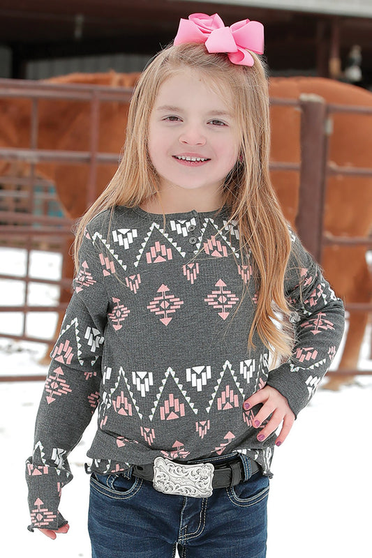 Cruel Girl Long Sleeve - gray with peach accent