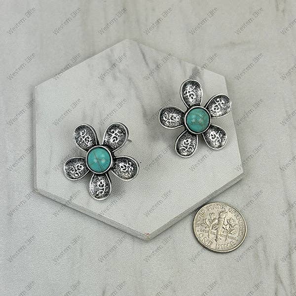 Turquoise Flower Earrings