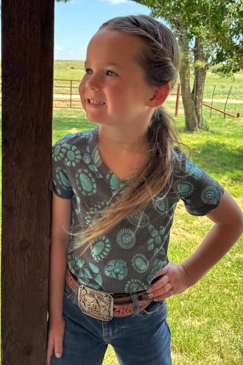 Forever In Turquoise Kids V Neck Tee