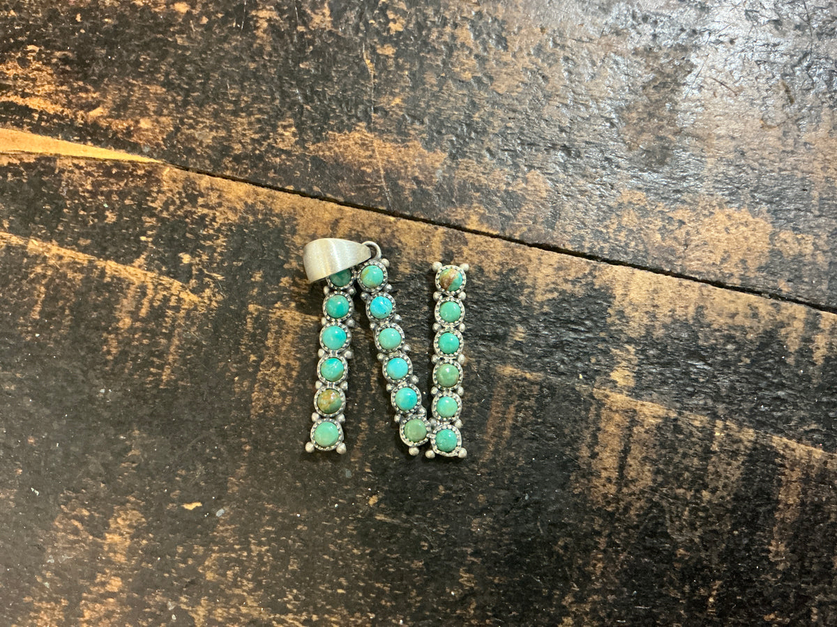 Turquoise Letter Pendants 1”