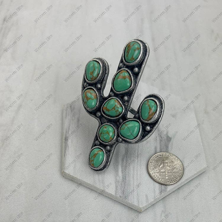 Green Cactus Ring