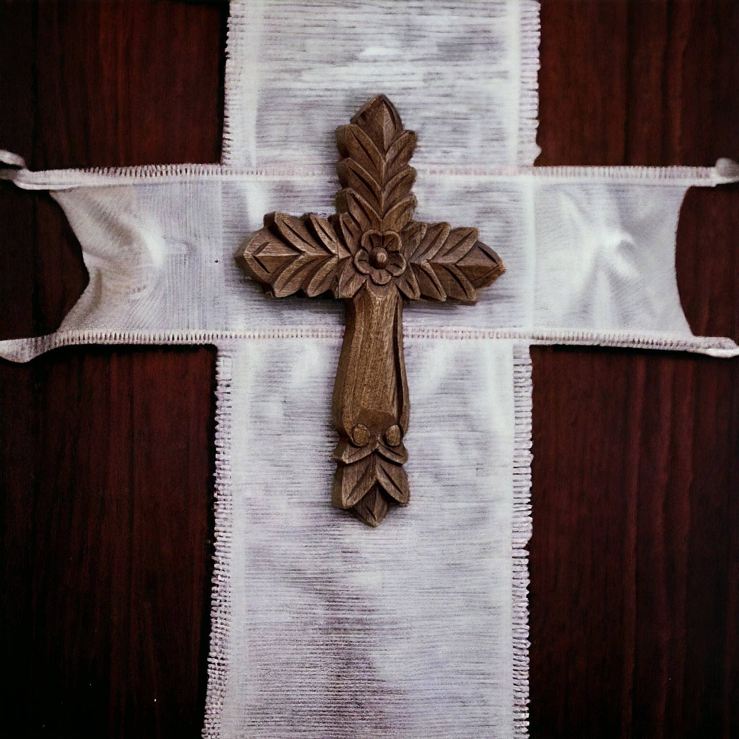 Hand Carved Wood Cross