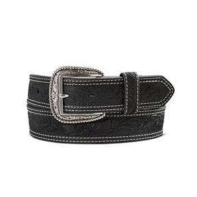 Black Tooled Belt | Ariat Mens