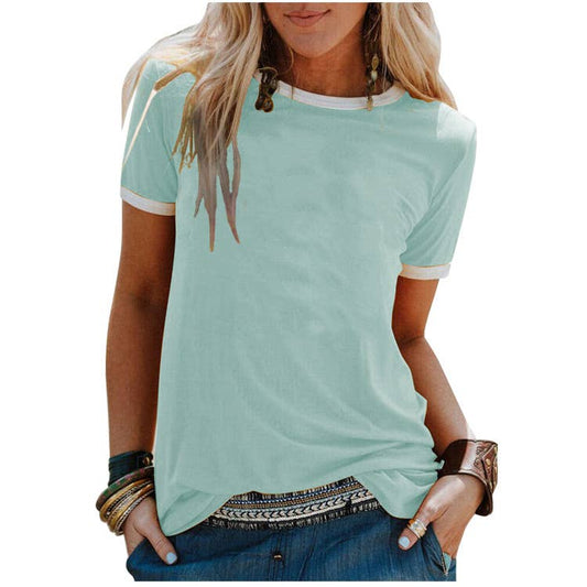Soft Cyan/White Ringer Tee