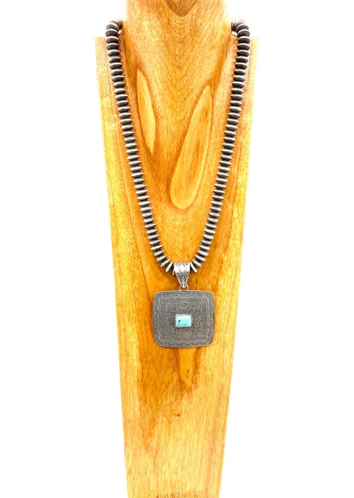 Saucer Beads with Concho Pendant