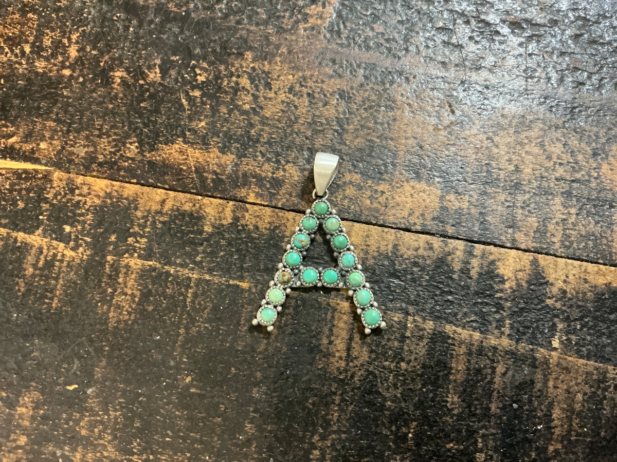 Turquoise Letter Pendants 1”