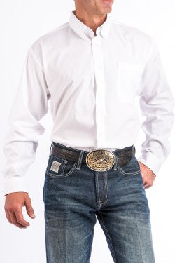 Cinch Men’s Solid White L/S