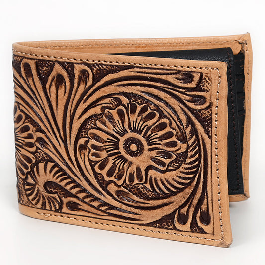 Tan Tooled Wallet