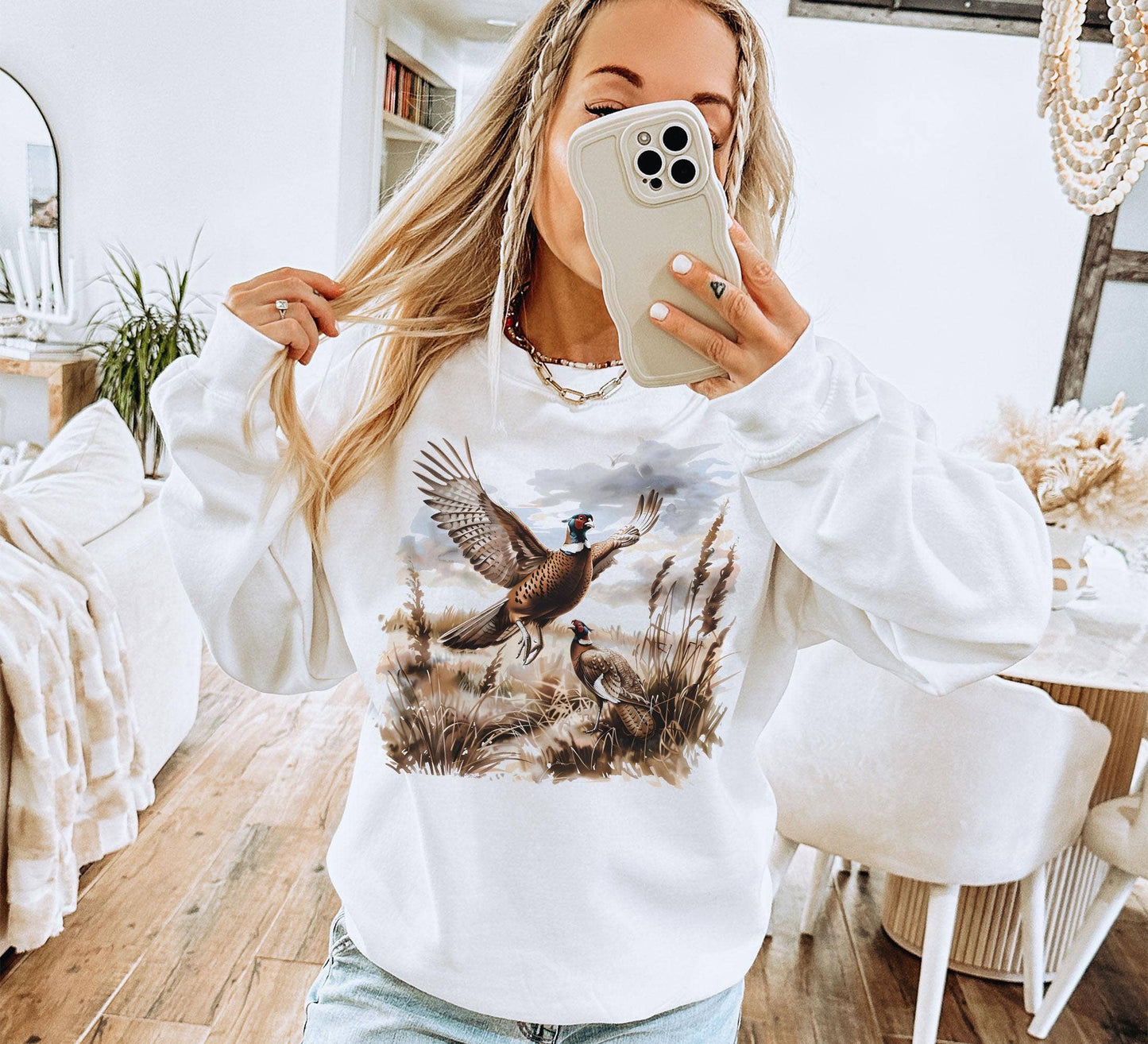 Retro Pheasant Bird Wilderness Scene shirt, Bird Shirt