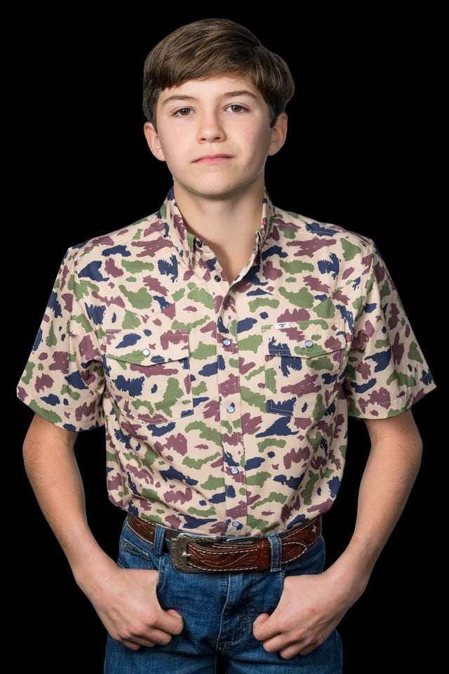 Ferrell Camo Youth Snap S/S