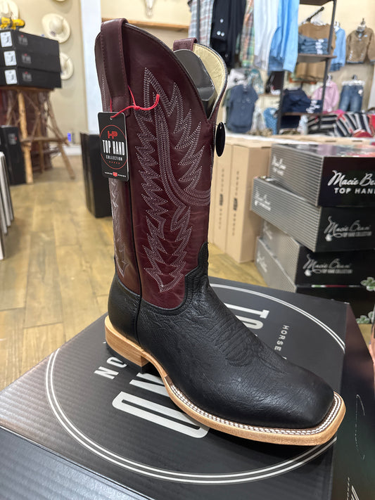 HP Top Hand Black Smooth Ostrich Men’s Boot