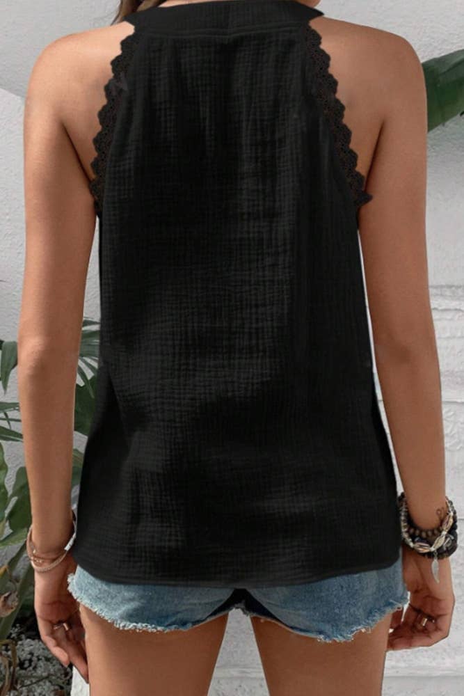 Lace V Neck Top