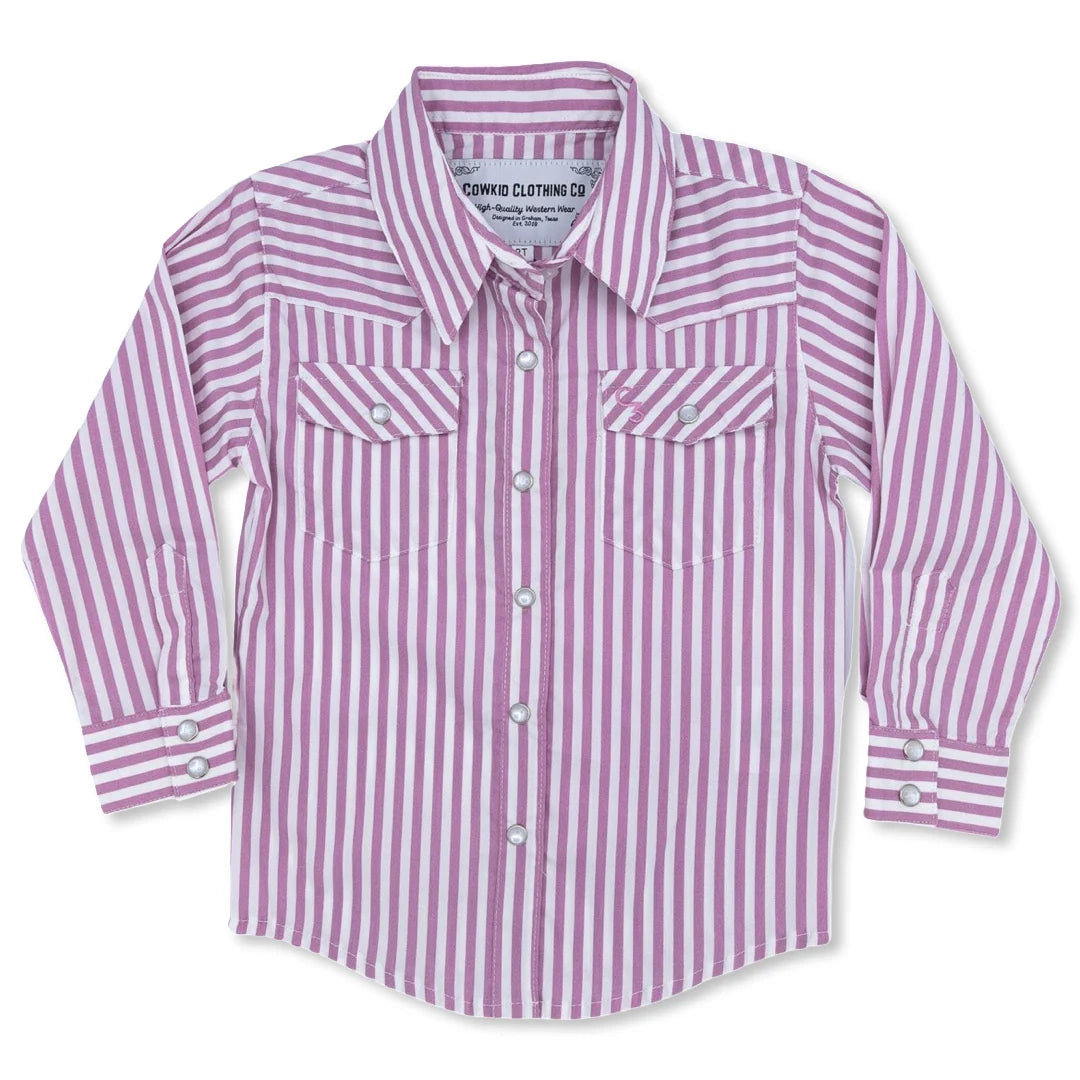 Cowkid Pink Stripe L/S Pearl Snap