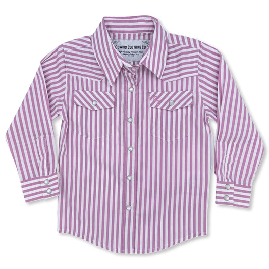 Cowkid Pink Stripe L/S Pearl Snap