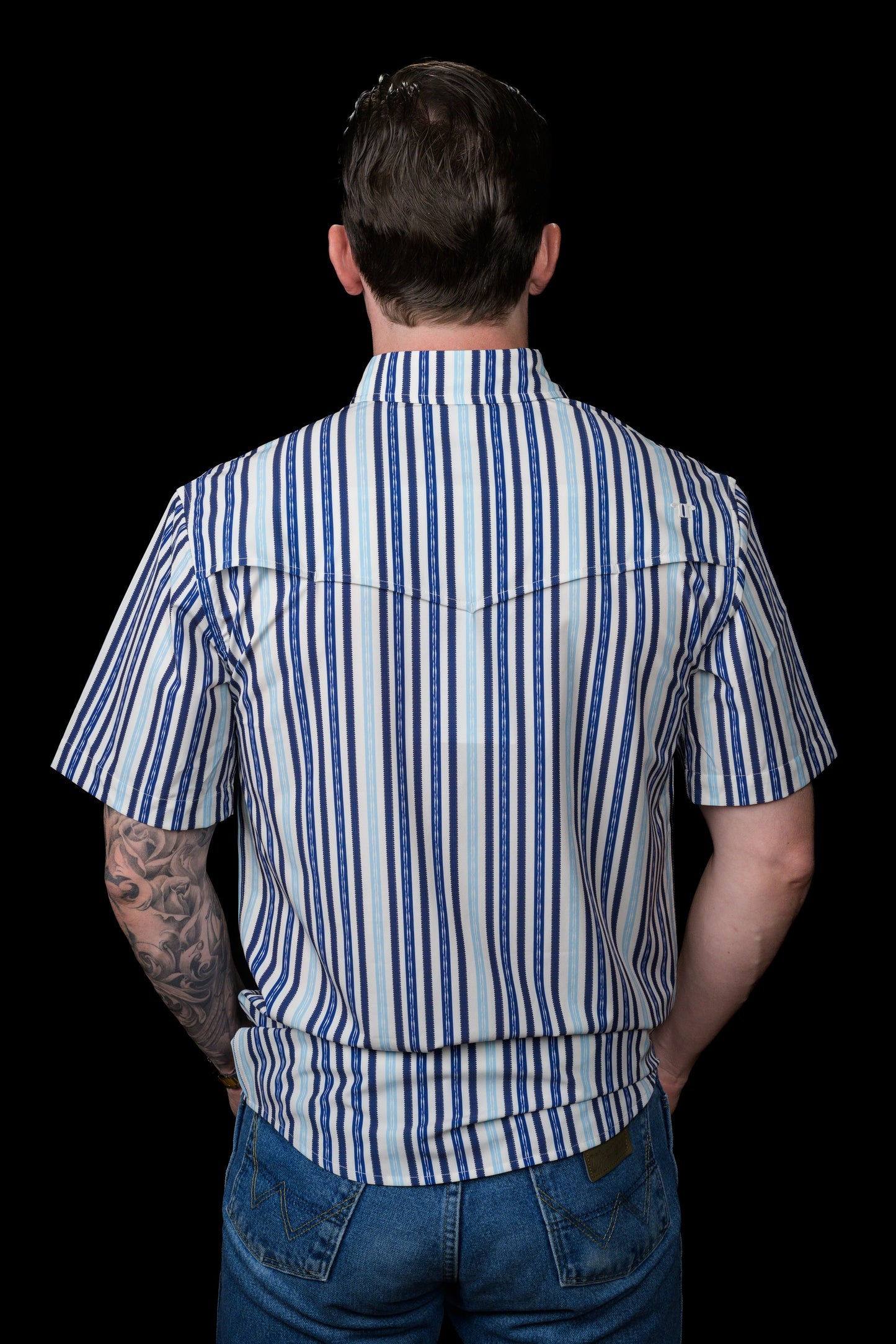 The Wyatt- Blue Short Sleeve Snap