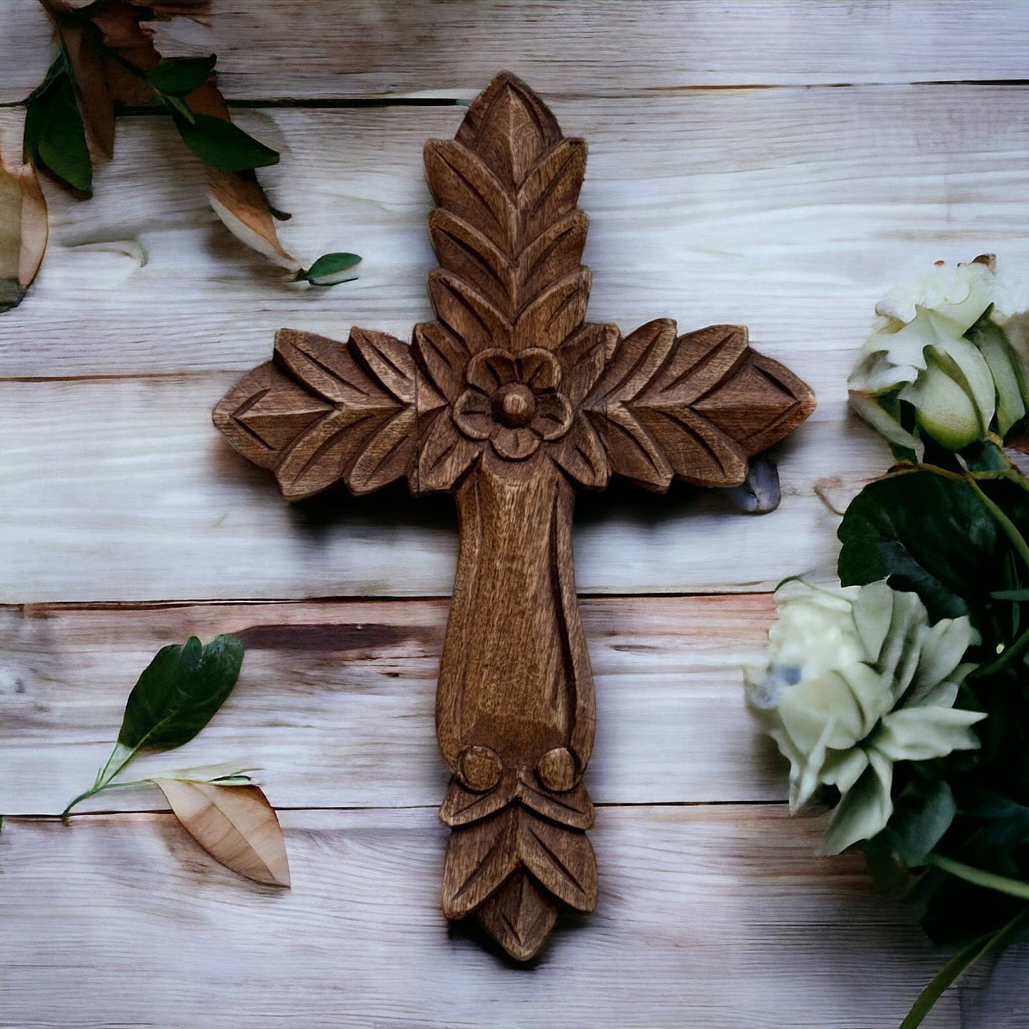 Hand Carved Wood Cross