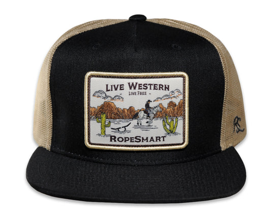 Ropesmart Live Western Blk/Tan Cap