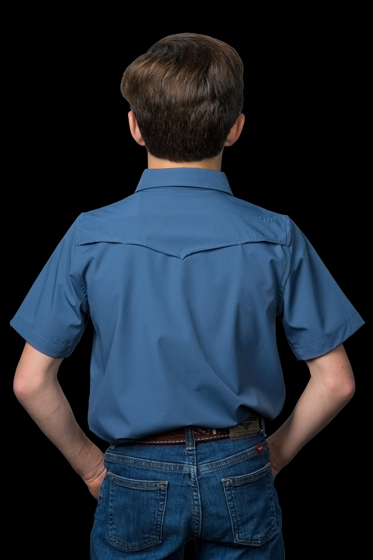 Ferrell Kids Blue Short Sleeve Snap