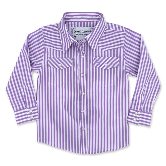 Cowkid Purple Stripe L/S Pearl Snap
