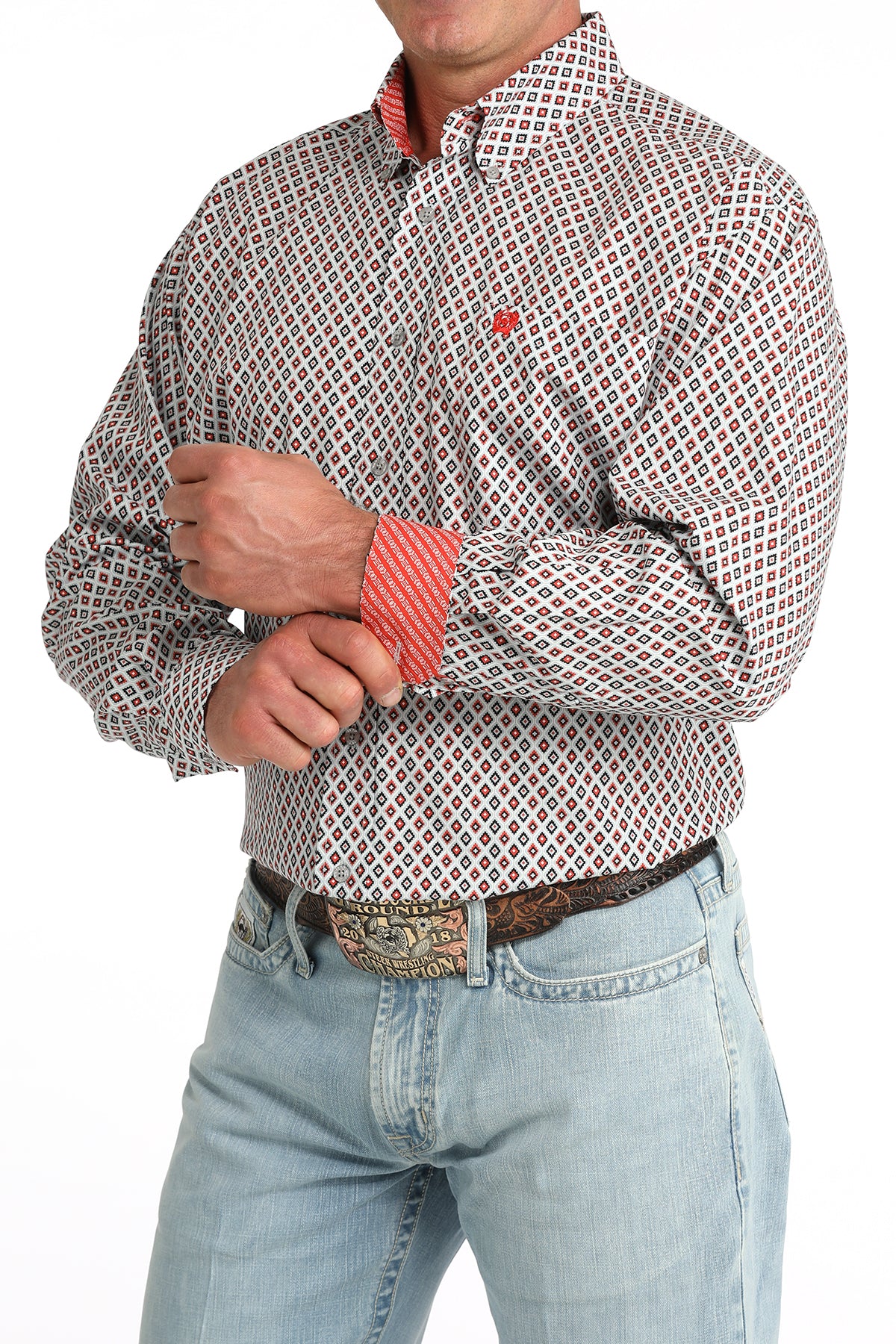 CINCH MEN'S RED DIAMOND L/S