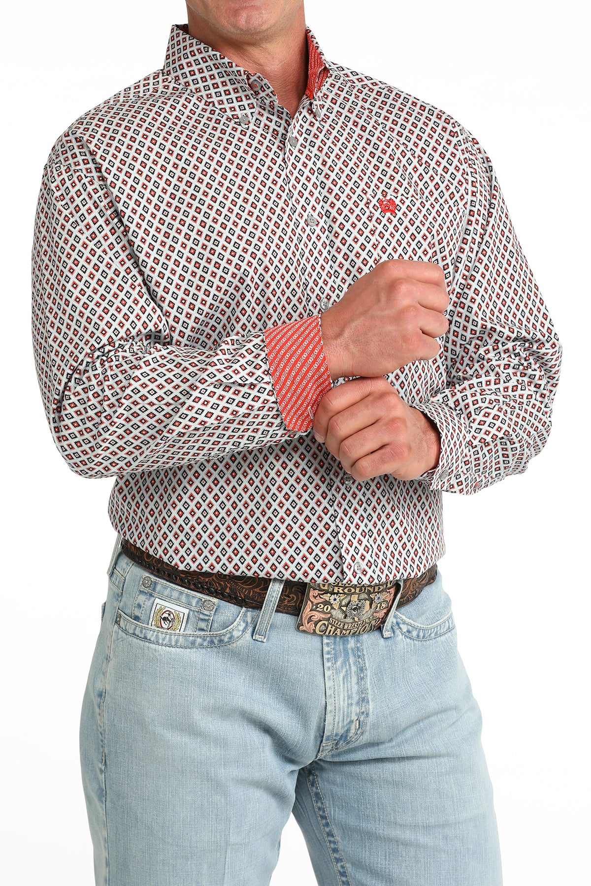 CINCH MEN'S RED DIAMOND L/S