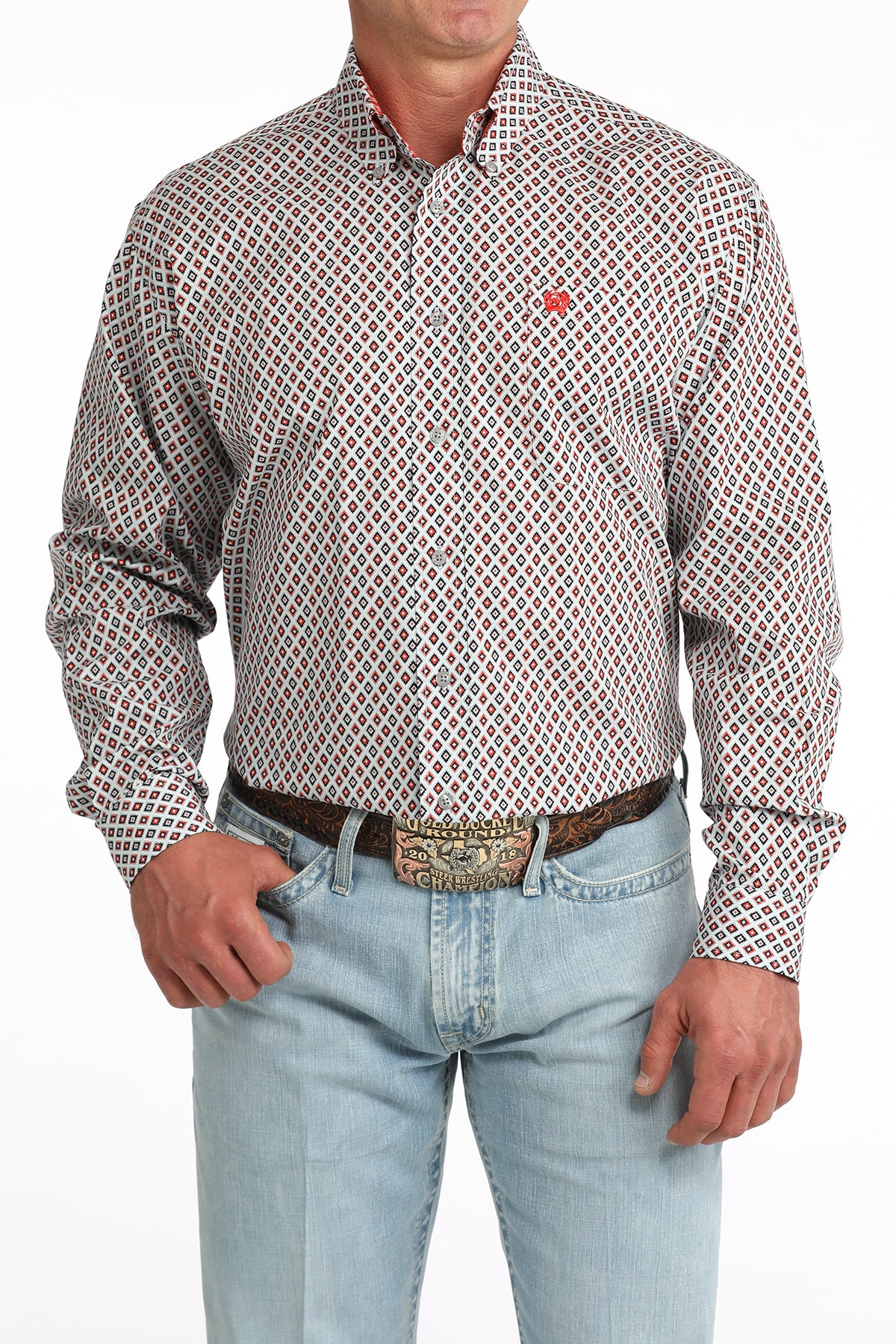 CINCH MEN'S RED DIAMOND L/S