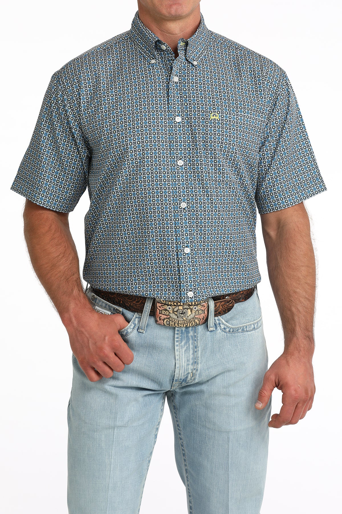 CINCH MEN'S GEO PRINT S/S