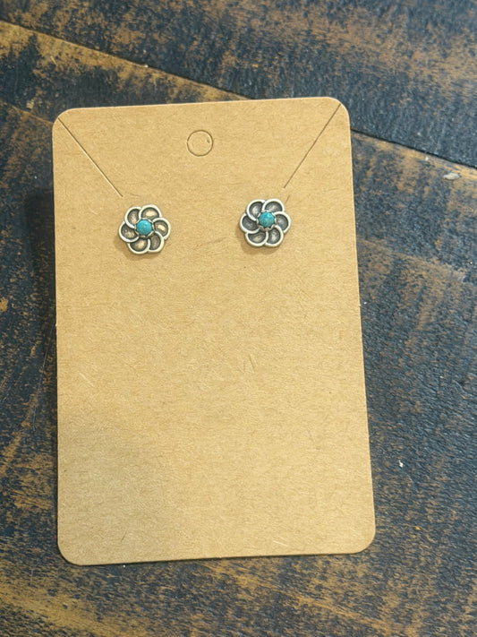 Turquoise Flower Earrings