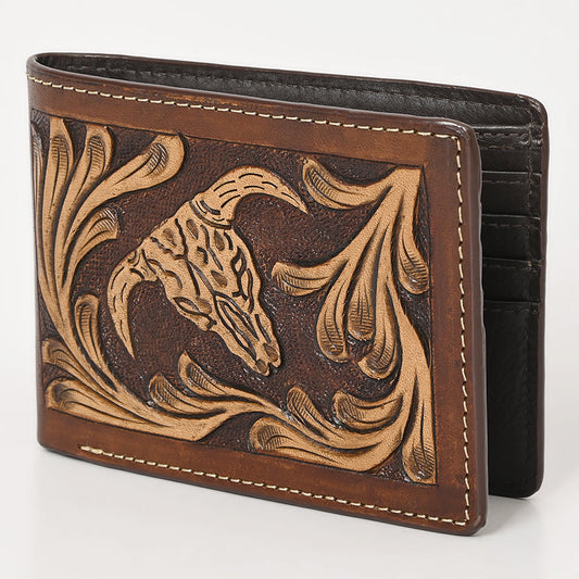 Bull Skull Tooled Wallet