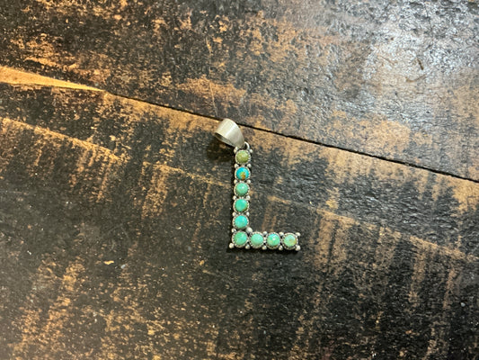 Turquoise Letter Pendants 1”