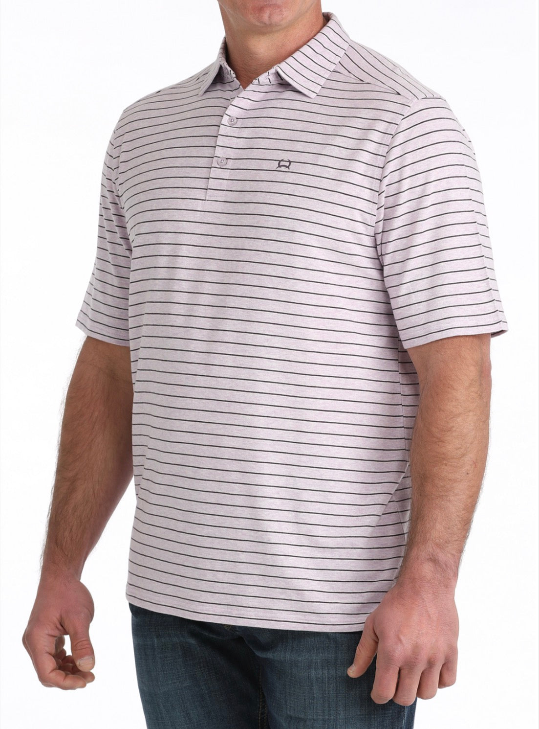 Men's Cinch Lilac Striped S/S Polo
