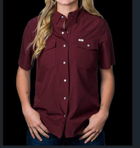 Women’s Maroon Ferrell Snap S/S