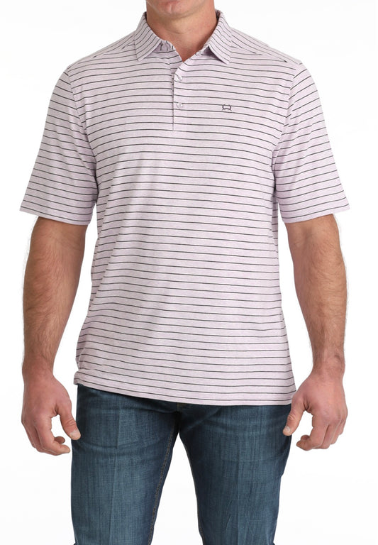 Men's Cinch Lilac Striped S/S Polo