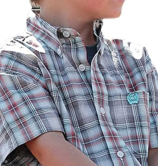 Cinch Boy’s Plaid S/S