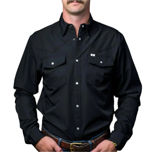 Ferrell Black L/S Pearl Snap