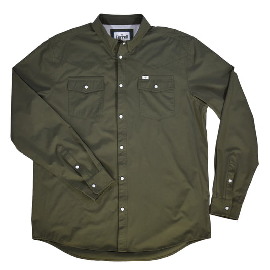 Ferrell Olive L/S Pearl Snap