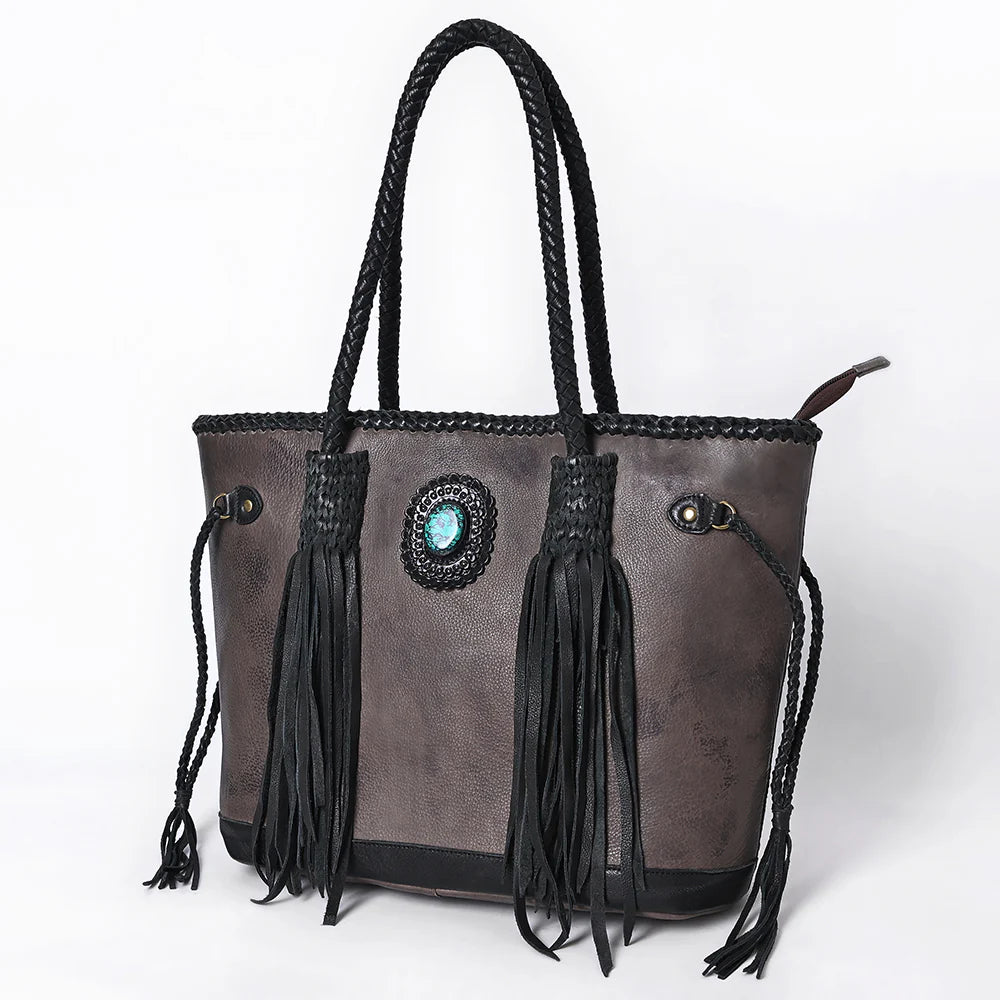 Senorita Braided Handles Tote/Turquoise