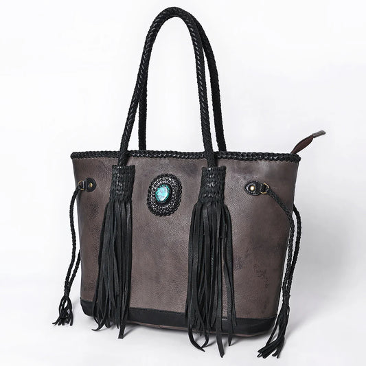 Senorita Braided Handles Tote/Turquoise